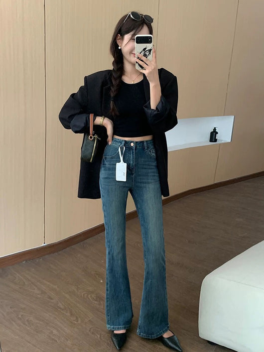 Jeans Skinny Retro Cintura Alta Elástico Tencel - Image 14