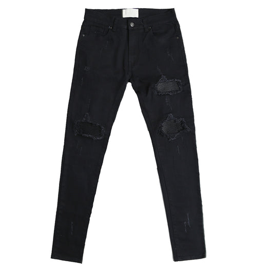 Jeans Slim Fit Elásticos con Parches de Costura PU - Image 13