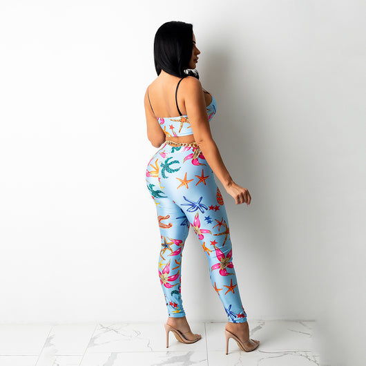 Pantalones Ajustados Estampados Sexy de Dos Piezas - Image 17
