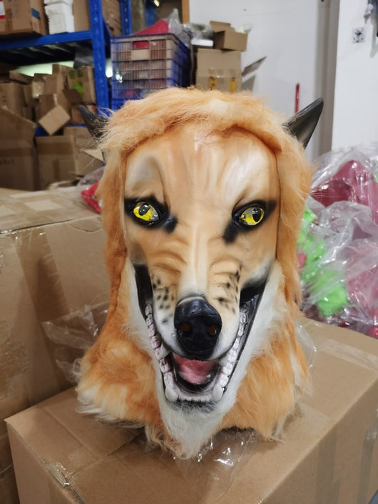 Máscara de Lobo Hombre Halloween - Disfraz Cosplay Cabeza Giratoria Realista - Image 9
