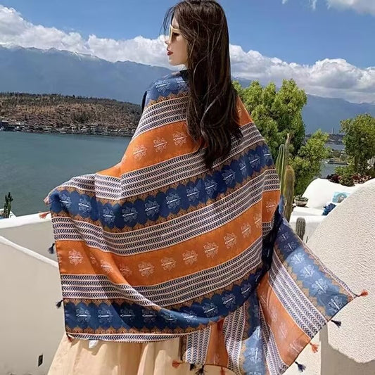 Toalla de Playa Étnica Reversible - Diseño Dual