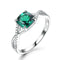 Anillo de Plata Esterlina 925 con Esmeralda para Mujer