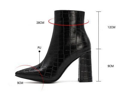 Botas Martin Gruesas de Tacón Alto Talla Grande para Mujer - Image 6
