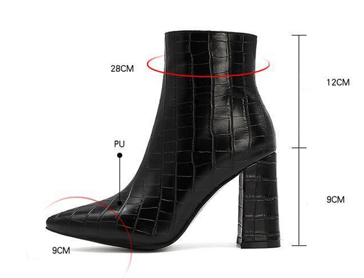 Botas Martin Gruesas de Tacón Alto Talla Grande para Mujer - Image 6