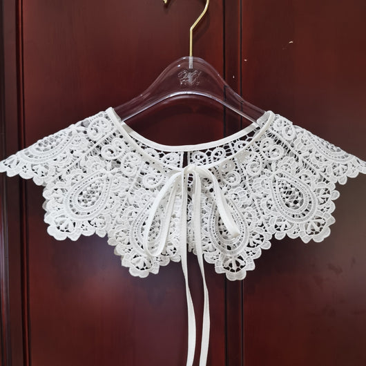 Chal Femenino con Cuello de Encaje Organza Bordado y Flores - Image 19
