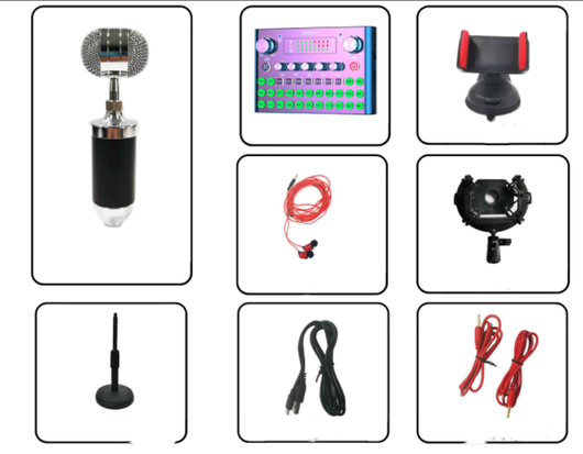 Tarjeta de Sonido F007plus para Transmisión en Vivo - Equipo Profesional para Cantantes y Creadores - Image 11