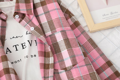 Camisa a Cuadros Casual con Textura Cepillada para Mujer - Image 16