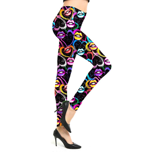Leggings Estampado Graffiti Cartoon Abstracto Europeo y Americano para Mujer - Image 5