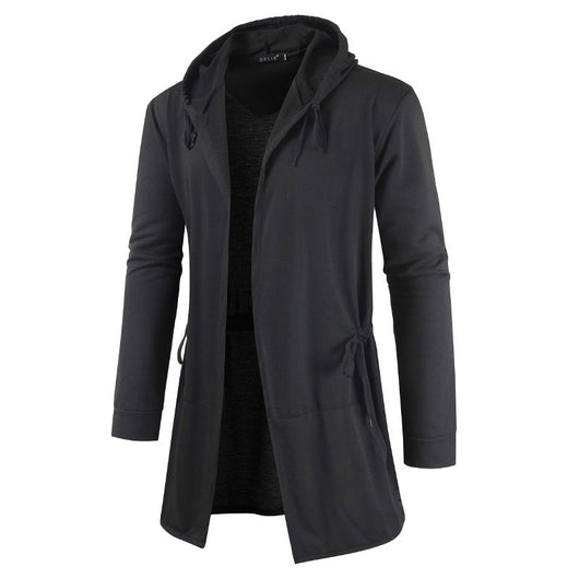 Suéter Cardigan Hoodie Coreano de Largo Medio para Hombre - Image 2