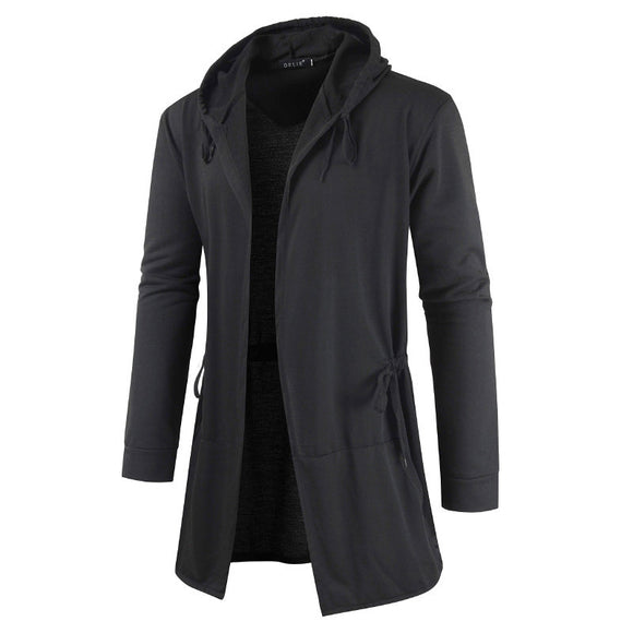 Suéter Cardigan Hoodie Coreano de Largo Medio para Hombre