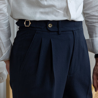 Pantalones Cortos Slim Casual de Seersucker para Hombre - Image 12