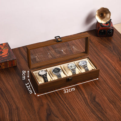 Caja Organizadora de Relojes en Nogal Negro con Almohada Suave - Image 5