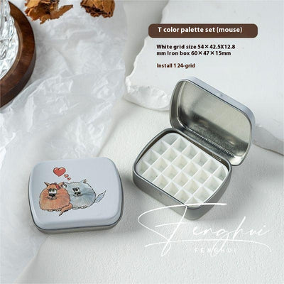 Paleta de Manicura Acuarela Portátil 24 Colores en Caja de Metal - Image 25