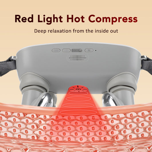 White and grey 3D smart neck massager with remote control, USB cable, and user manual, shown with its packaging. - Image 7