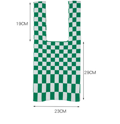 Bolso de Mano Tejido con Diseño a Cuadros - Image 10