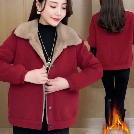 Chaqueta de Pana Suelta con Forro Polar Cálido para Mujer - Image 13
