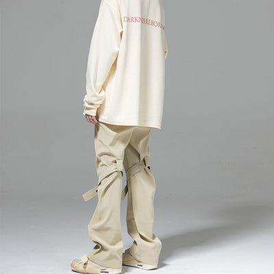 Pantalones Acampanados de Cuero PU con Botones y Lazo para Mujer - Image 5