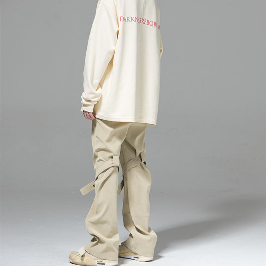 Pantalones Acampanados de Cuero PU con Botones y Lazo para Mujer - Image 5