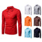 Camisa Casual de Manga Larga Slim Fit con Cuello de Color