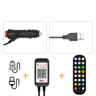 Luz Ambiental LED RGB para Auto con Control Remoto y Sincronización Musical - Image 2