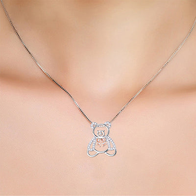 Collar de Plata 925 con Dije Oso Calado Elegante - Image 11