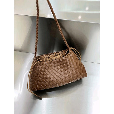 Bolso Tejido de Cuero Auténtico para Mujer - Bandolera Minimalista - Image 3