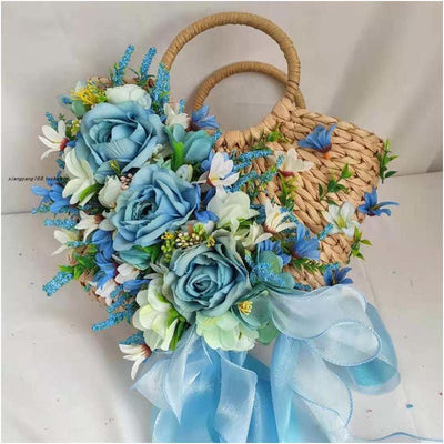 Sombrero de Paja Púrpura con Flor para Mujer - Estilo Raffia - Image 4