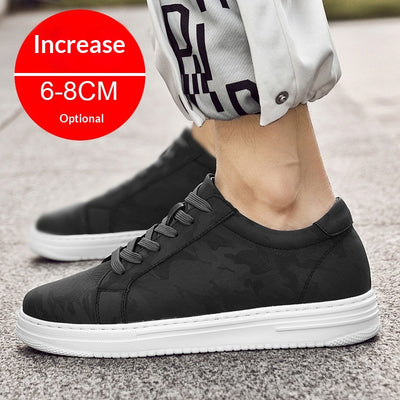 Zapatillas Deportivas Blancas para Hombre con Suela Elevada y Altura Aumentada