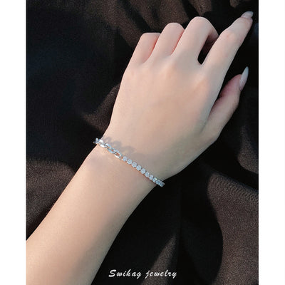 Pulsera de Diamantes Cosidos en Plata 925 Estilo Retro - Image 4