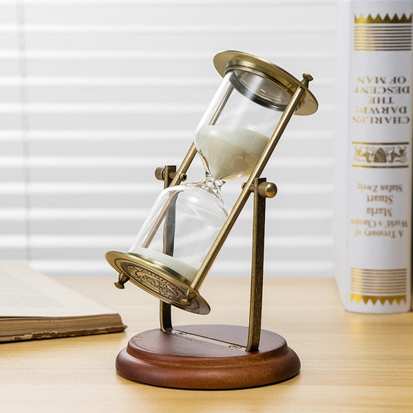 Reloj de Arena Decorativo de Madera 15 Minutos para Escritorio y Estudio