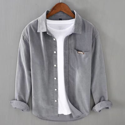 Camisa Suelta de Pana Retro Americana para Hombre - Image 19