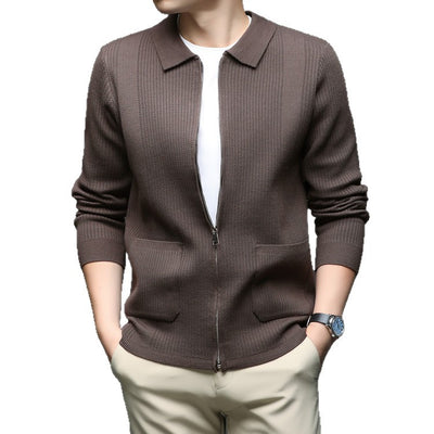 Cardigan Tejido con Cierre para Hombre - Abrigo Casual Elegante - Image 4