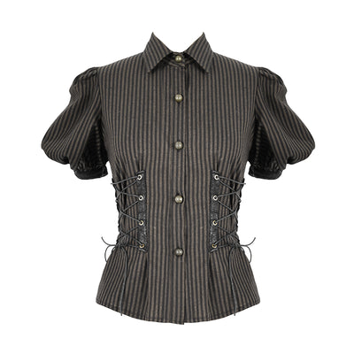 Camisa Rayada con Mangas Abullonadas - Ajuste Slim - Image 6