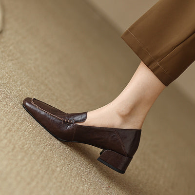 Mocasines Mujer Tacón Robusto Punta Cuadrada Elegantes - Image 22
