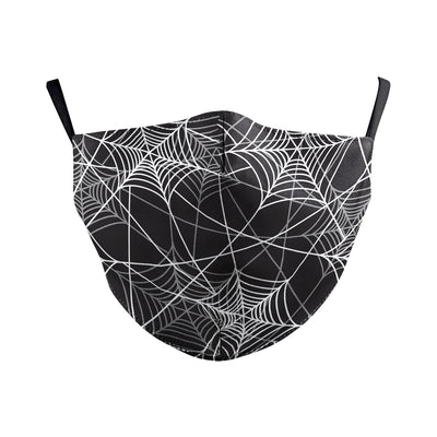 Beige double-layer dust mask with ear hooks, featuring a digital print of a wide, creepy smile with white teeth and red gums. - Image 6