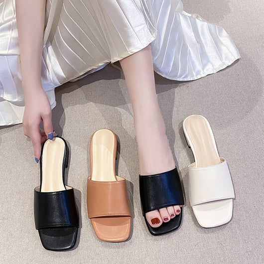 Sandalias y Pantuflas Talla Grande con Tacón Grueso y Punta Cuadrada - Image 17