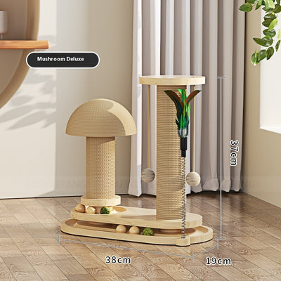 Rascador Giratorio de Madera Maciza para Gatos - Juguete Duradero - Image 8