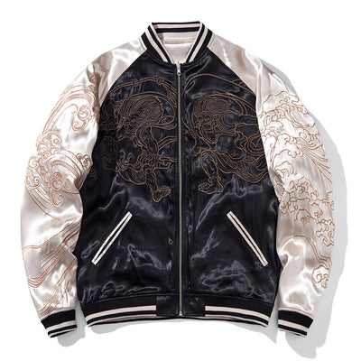 Chaqueta Beisbolera Reversible con Bordados - Estilo Casual Resistente