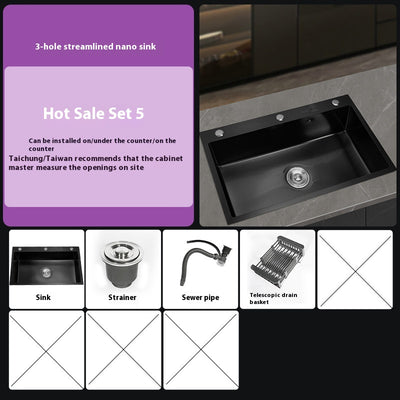 Fregadero de Acero Inoxidable Nano con Acabado Espejo para Cocina y Lavado - Image 6