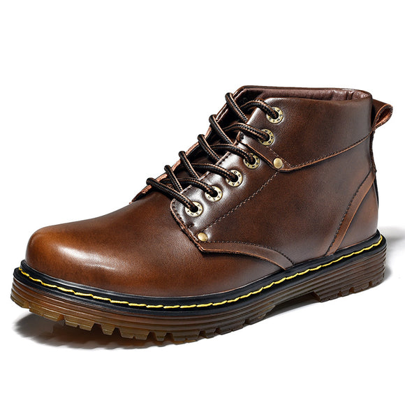 Botas Martin Hombre Corte Medio Estilo Británico Versátiles