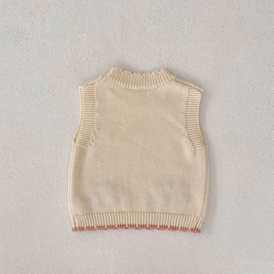 Chaleco Infantil de Cuello Redondo con Bordado Otoñal - Image 8