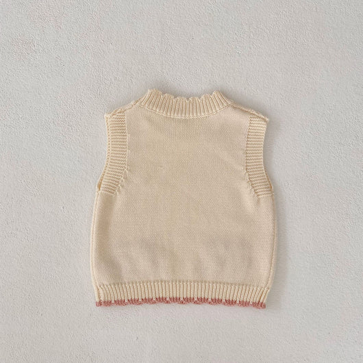 Chaleco Infantil de Cuello Redondo con Bordado Otoñal - Image 8