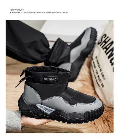 Botas Casuales de Algodón Cálidas para Hombre - Botines Estilo Mid-Top - Image 17