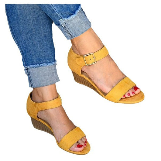 Sandalias Cuña Mujer Talla Grande con Correa Hebilla - Image 13
