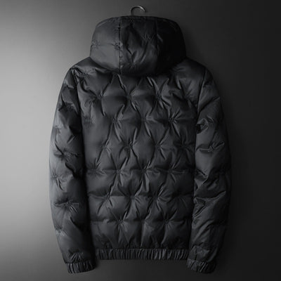 Chaqueta Acolchada con Capucha Bordada para Hombre Talla Grande - Image 4