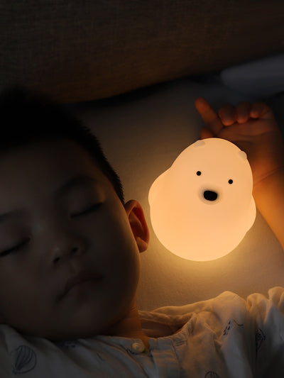 Luz Nocturna Suave Osito Blanco - Lámpara LED Silicona para Dormir - Image 9