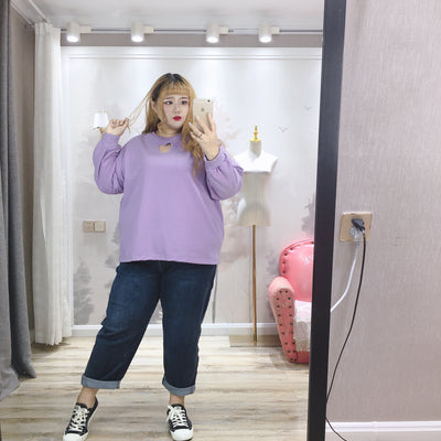 Suéter Holgado Talla Grande Otoño Bordado Multicolor para Mujer - Image 9