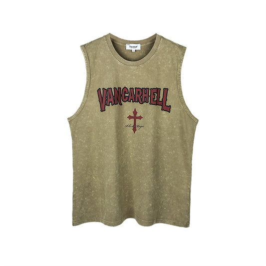 Camiseta Sin Mangas Estilo Desgastado para Hombre