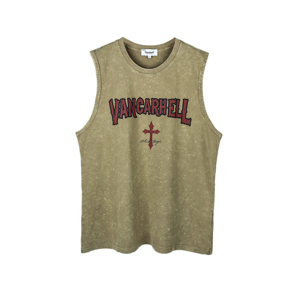 Camiseta Sin Mangas Estilo Desgastado para Hombre