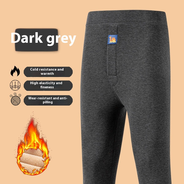 Pantalones Térmicos de Terciopelo Camello Forrados en Forro Polar para Hombre Talla Grande